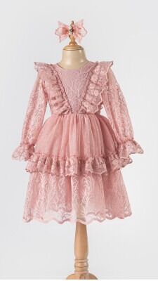Wholesale Girls Tulle Dress 6-12Y Tivido 1042-2489 Blanced Almond