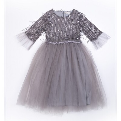 Wholesale Girls Tulle Dress 7-10Y Büşra Bebe 1016-23188 - Büşra Bebe