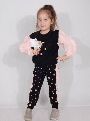 Wholesale Girls Unicorn Tracksuit Set 1-5Y Serkon Baby&Kids 1084-M0555 - Serkon Baby&Kids