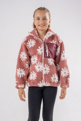 Wholesale Girls Welsoft Coat 9-12Y Eray Kids 1044-6284 Damson Color