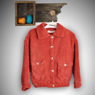 Wholesale Girls Welsoft Jacket 2-5Y Timo 1018-T3KDÜ012235872 Tile Red 