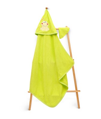Wholesale Kids Unisex 2-Piece Set with Scrub Mitt and Towel 80x80cm Babyline 2015-9-103 Green