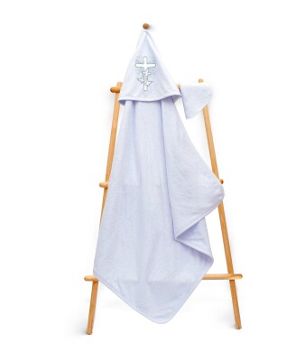 Wholesale Kids Unisex 2-Piece Set with Scrub Mitt and Towel 80x80cm Babyline 2015-9-361 Silver