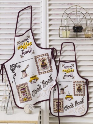 Wholesale Mother and Child Apron Set 5-12Y Ramel Kids 1072-860 - Ramel Kids (1)