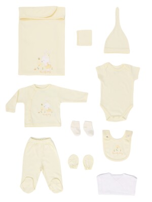 Wholesale Unisex Baby 10-Piece Newborn Set 0-3M Bebitof 2020-10076 Yellow