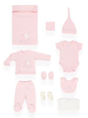 Wholesale Unisex Baby 10-Piece Newborn Set 0-3M Bebitof 2020-10076 Pink