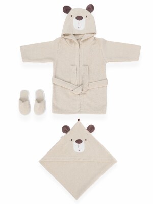 Wholesale Unisex Baby 3-Piece Bathrobe Set 0-24M Bebitof 2020-30030 - Bebitof