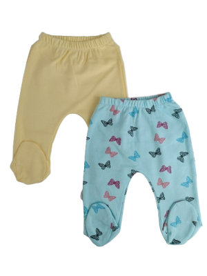 Wholesale Unisex Baby 4-Piece Pants 0-6M Tomuycuk 1074-35176 Yellow