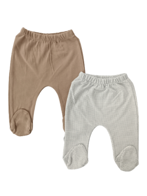 Wholesale Unisex Baby 4-Piece Pants 0-6M Tomuycuk 1074-35176 Light Brown 