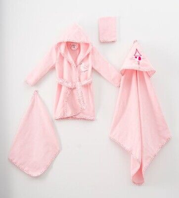 Wholesale Unisex Baby 4-Piece Unisex Bamboo Bathrobe Set 0-36M Ramel Kids 1072-706 - Ramel Kids (1)
