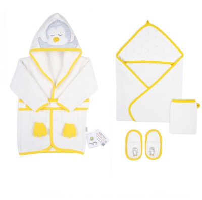 Wholesale Unisex Baby 4-Piece Unisex Bamboo Bathrobe Set 12-18M Ciccimbaby 1043-4573 - Ciccimbaby