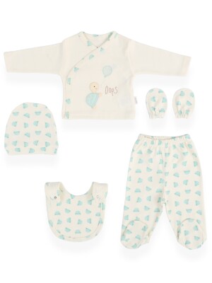 Wholesale Unisex Baby 5-Piece Newborn Set 0-3M Bebitof 2020-20067 Turquoise