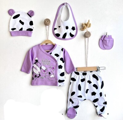 Wholesale Unisex Baby 5-Piece Newborn Set 0-3M Minizeyn 2014-7025 - Minizeyn