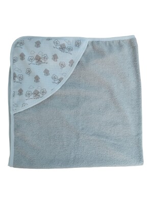 Wholesale Unisex Baby Bath Towel 90x105cm Tomuycuk 1074-55102 Gray