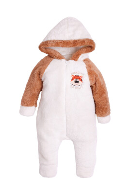 Wholesale Unisex Baby Embroidered Welsoft Coverall 3-12M Kidexs 1026-40153 Brown