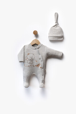Wholesale Unisex Baby Jumpsuit 0-3M Flexi Baby 2063-252376 Gray