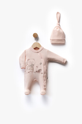 Wholesale Unisex Baby Jumpsuit 0-3M Flexi Baby 2063-252376 Salmon Color 
