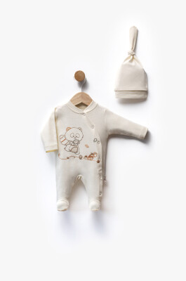 Wholesale Unisex Baby Jumpsuit 0-3M Flexi Baby 2063-252376 Cream