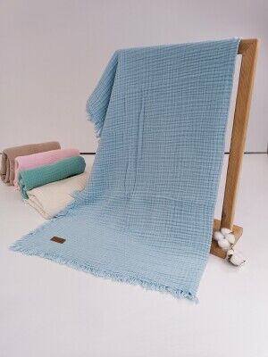 Wholesale Unisex Baby Muslin Blanket 100*120 Tomuycuk 1074-10240 Blue