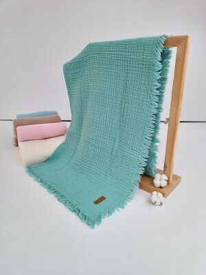 Wholesale Unisex Baby Muslin Blanket 100*120 Tomuycuk 1074-10240 Mint Green2
