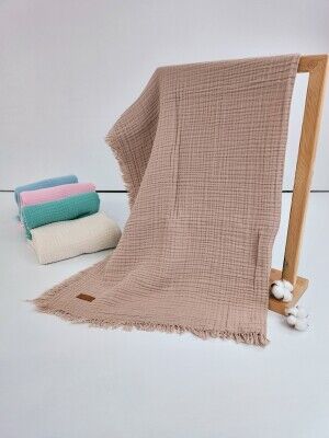 Wholesale Unisex Baby Muslin Blanket 100*120 Tomuycuk 1074-10240 Light Brown 