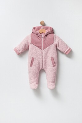 Wholesale Unisex Baby Outwear Zipper Down Jumpsuits 0-12M Babyline 2015-9-843 Dusty Rose