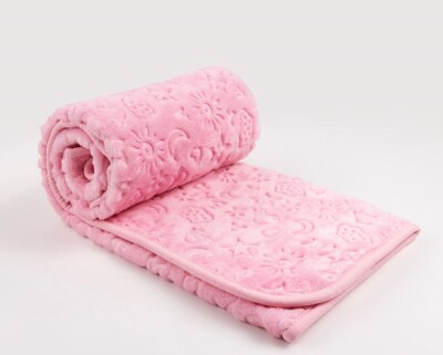 Wholesale Unisex Baby Plush Blanket with Bag 100x120 Ramel Kids 1072-552 Pink
