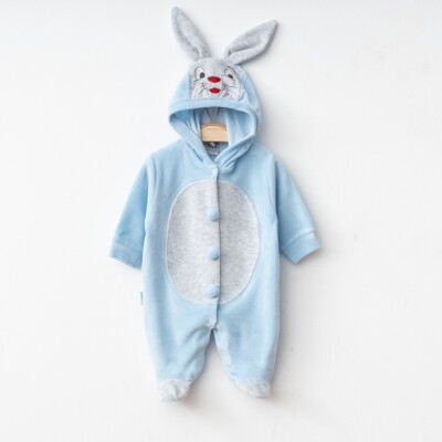 Wholesale Unisex Baby Rabbit Costume Velvet Romper 1-6 Months Hoppidik 2017-2025 Blue