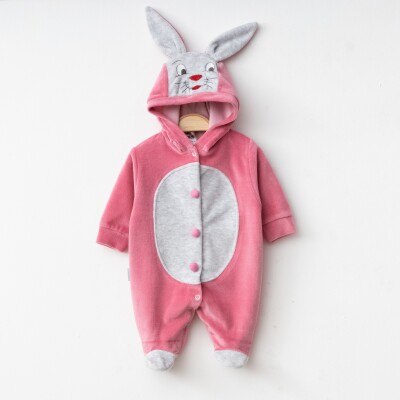 Wholesale Unisex Baby Rabbit Costume Velvet Romper 1-6 Months Hoppidik 2017-2025 Coral