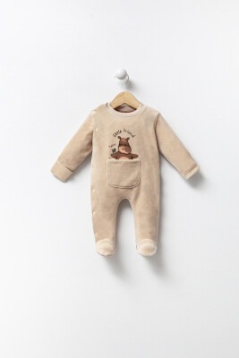 Wholesale Unisex Baby Rompers 3-12M Minicorn 2018-2337 Beige