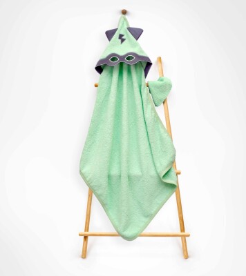 Wholesale Unisex Kids 2-Piece Scrub Mitt and Towel Set 75x80 Babyline 2015-9-728 Mint Green 