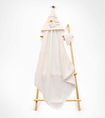 Wholesale Unisex Kids 2-Piece Scrub Mitt and Towel Set 85X80 Babyline 2015-9-835 Ecru1