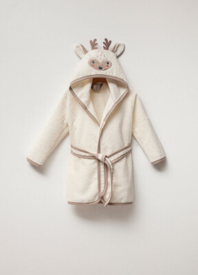 Wholesale Unisex Kids Bathrobe 1-4Y Ramel Kids 1072-487 Cream