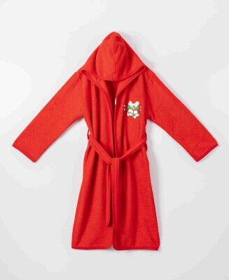 Wholesale Unisex Kids Bathrobe 13-16Y Ramel Kids 1072-538 Red