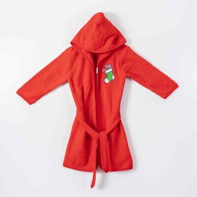 Wholesale Unisex Kids Bathrobe 5-8Y Ramel Kids 1072-530 Red