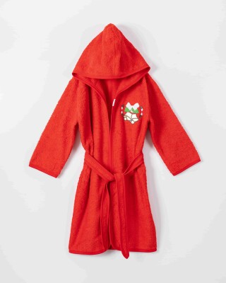 Wholesale Unisex Kids Bathrobe 9-12Y Ramel Kids 1072-535 Red