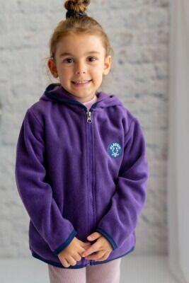 Wholesale Unisex Kids Fleece Cardigan 3-14Y Zeyland 1070-242Z1ETA26 Purple