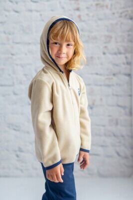 Wholesale Unisex Kids Fleece Cardigan 3-14Y Zeyland 1070-242Z1ETA26 Beige