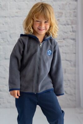 Wholesale Unisex Kids Fleece Cardigan 3-14Y Zeyland 1070-242Z1ETA26 Anthracite Color