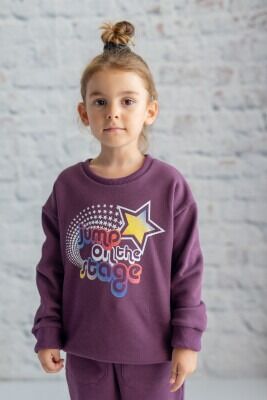 Wholesale Unisex Kids Sweatshirt 3-14Y Zeyland 1070-242Z1ETA61 Damson Color