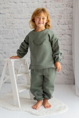 Wholesale Unisex Kids Tracksuit Set 3-14Y Zeyland 1070-242Z1ETA74 Dark green 