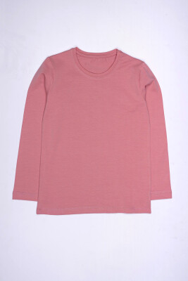Wholesale Unisex Long Sleeve Basic T-shirt 9-12Y Interkidsy Basic 2027-2314 Blanced Almond