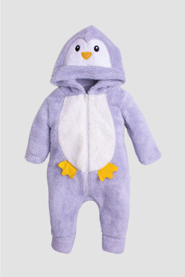 Wholesale Unisex Penguin Costume Welsoft Jumpsuit 3-12M Kidexs 1026-40108 Gray