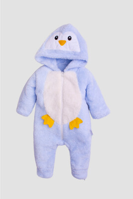 Wholesale Unisex Penguin Costume Welsoft Jumpsuit 3-12M Kidexs 1026-40108 Light Blue