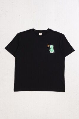 Wholesale Unisex Printed T-shirt 9-14Y DMB Boys&Girls 1081-7507 Black